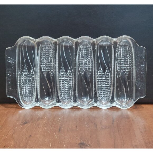 Miracle Maize Clear Glass Corn Bread Baking Dish Corn Cob Design - Picture 1 of 13